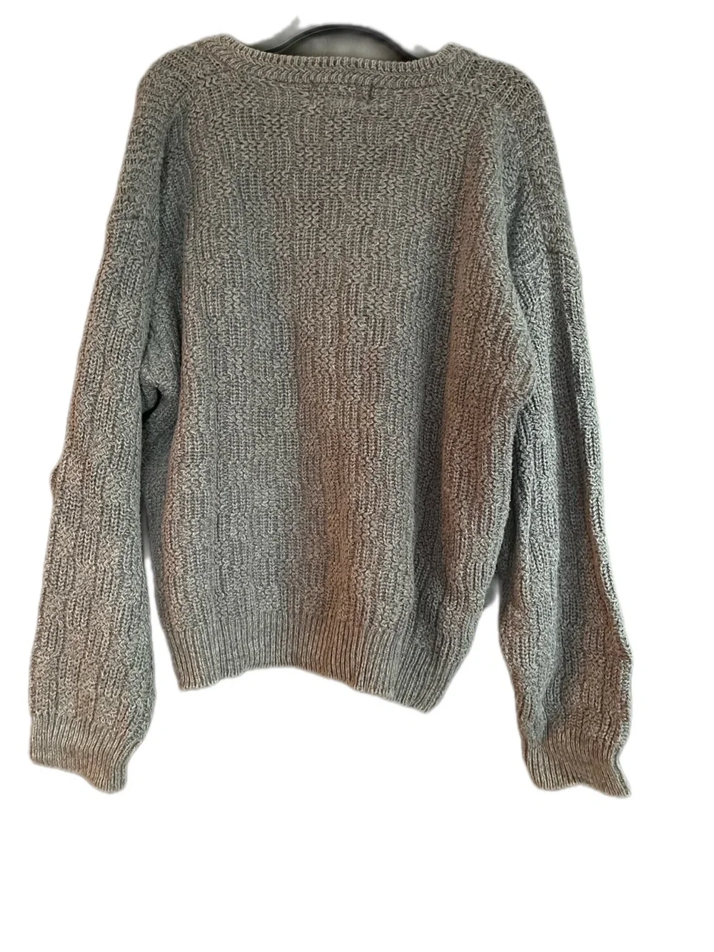 Vintage Eddie Bauer Chunky Basketweave Knit Grandpa Sweater Heavy Cotton Large